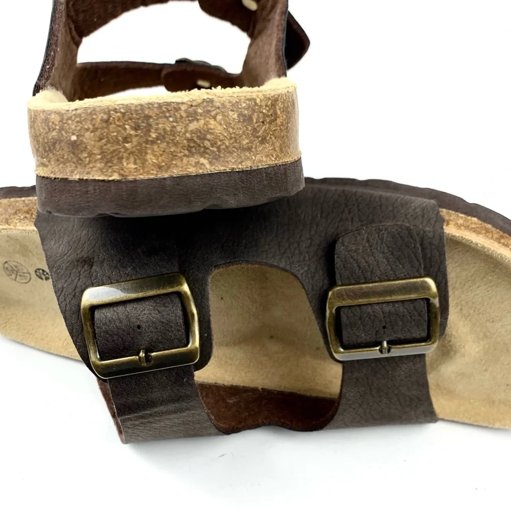 Natural Walk Dark Brown Leather Sandals Size 12 (46)